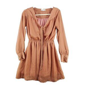 LOVELY GIRL Dress MEDIUM (8-10) Women Pullover Burnt Orange Tie Lightweight
